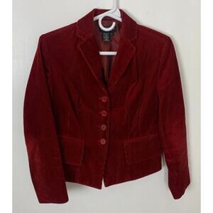 VTG Women J. Peterman corduroy button up blazer collared jacket, 4